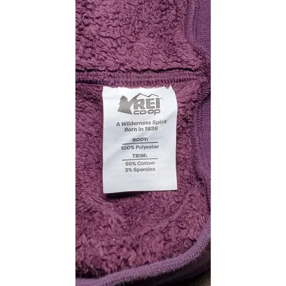 Rei Co-op Sz XL Kids Full Zip Fleece Jacket Outdoor Hoodie Purple Mountain C1-18 - Picture 6 of 8